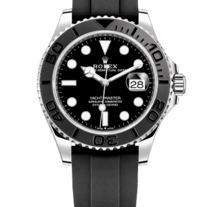Rolex Yacht-Master 18k White Gold Ceramic Bezel On Oysterflex